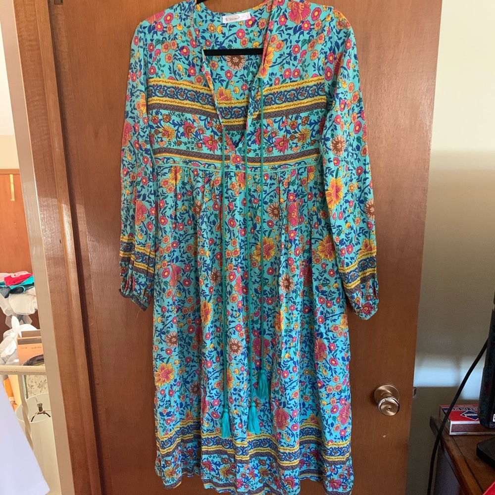 R Vivimos Floral Boho Maxi Dress